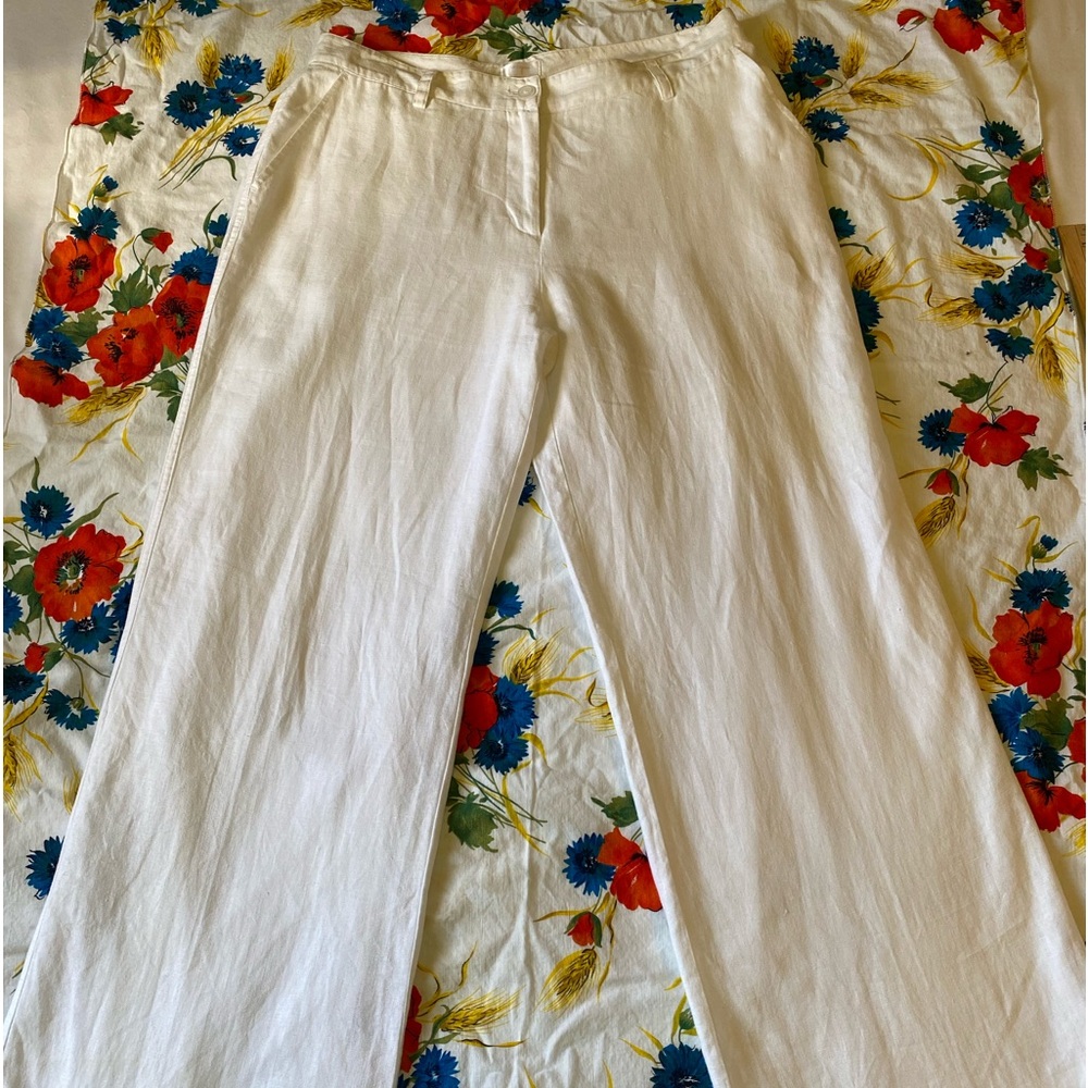 Vintage 100% linen slacks, cotton lined.